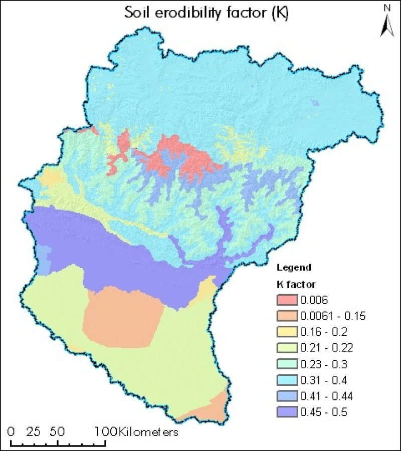 Soil erodibility factor of Koshi basin